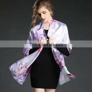Digital Printing Pure Silk Satin Scarf Chinese Style thumbnail-1