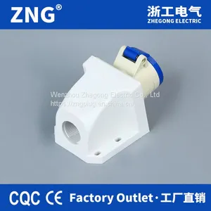16A 230V 3 Pin Surface Mounting Industrial Socket IP44, Wall Mounted Industrial Power Socket 16A 2P+PE thumbnail-2