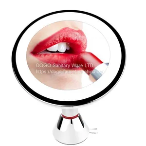 Plastic Round LED Light Swivel Portable Make up Mirror Suction Cup Mirror thumbnail-3