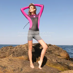 Women's One Piece 3mm Neoprene Long Sleeve Shorts Rash Guard Diving Wetsuit Surfing Suit Diving Suit With Zipper thumbnail-3