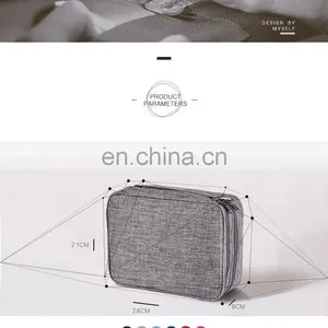 Fashion Cable Organizer Bag Digital Storage 3-layer Multi-Functional Travel Electronics Accessories Bag thumbnail-5