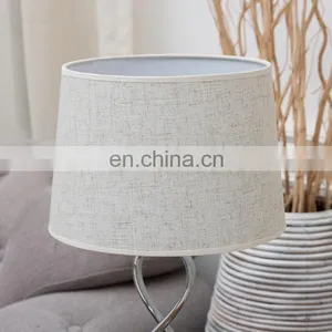 UK Simple Geometric Modeling Custom Iron Base Hotel Desk Light Cheap Silver Nightstand Lamp for Home Table thumbnail-3