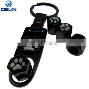 Motorbike Logo Valve Stem Caps Black Tire Valve Stem Air Caps Cover and Keychain Spanner thumbnail-2