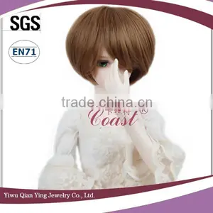 Short Cute Brown Syntheti Small Doll Hair Wigs thumbnail-3