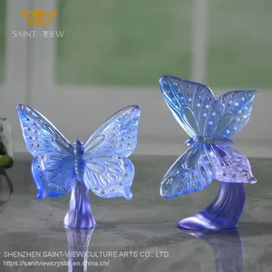 SAINT VIEW 2022 Spring Crafts Desktop Modern Decor Crystal Art Carving Souvenir Butterfly Ornaments for Living Room thumbnail-1
