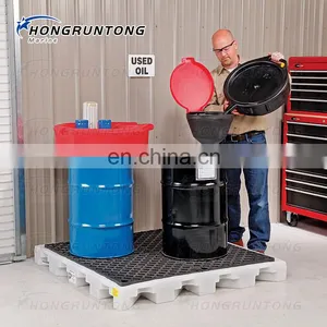 High Quality Eco-friendly 1460x1460 4 Drum Square Plastic Pallet Heavy Duty For Storage Spill Control thumbnail-3