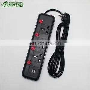 2022 Hot- Sale 4 Way Universal Extension Cord Socket With Switch thumbnail-4