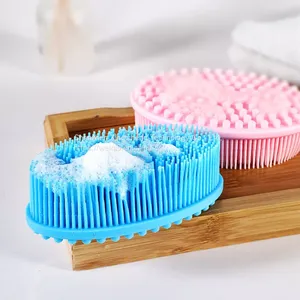 Factory Vegan The Shop Hair Strawberry Silicone Soft Skin Brushing Sisal Dry Wholesale Body Massage Brush thumbnail-5