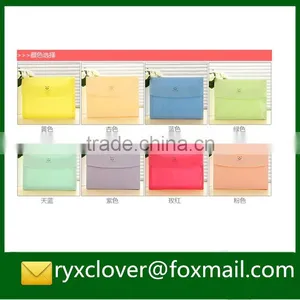 A4 Size Clear Plastic Button Colorful Envelope Document Bag thumbnail-5