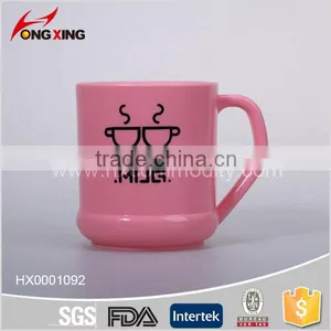 Plastic Funny Printed Red Coffee Cups With Handle thumbnail-2
