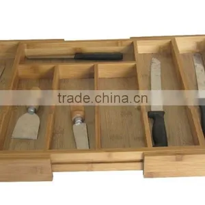 Bamboo Expandable Cutlery Drawer Organizer thumbnail-1
