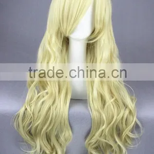 High Quality 80cm Long Wave K-ON!-Kotobuki Tsumugi Light Gold Synthetic Anime Wig Cosplay Hair Wig Party Wig thumbnail-3