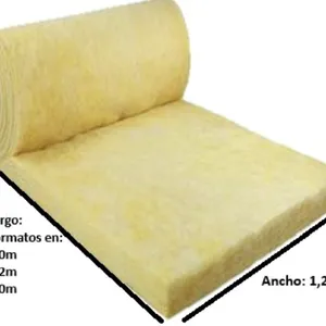 Fiberglass Insulation Roll Width 1.2m, Density 12kg/m3 With or Without Paper/aluminum Foil thumbnail-1