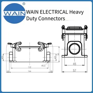 Wain Heavy-duty Connector H24b-sf-2l/sc-2m25 Rectangular Connector With Metal 24b Housing and Aviation Plug thumbnail-3