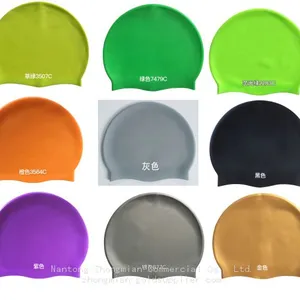 OEM Printed Silicone Swim Cap for Kids and Adults Sizes thumbnail-3