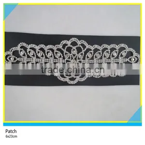 Rhinestone Cup Chain Jewelry Applique Sew on Glass Stone Chain Trimming Patch 6x21.5cm thumbnail-6