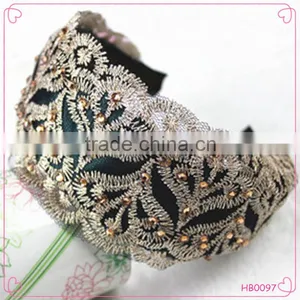 Fabric Lace Wide Fashion Headband Hairband Delicate Women Hair Accessories thumbnail-1