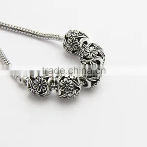 Anti-silver Hollowed-out Diy Zinc Alloy Bracelets and Necklaces Hole Beads thumbnail-1