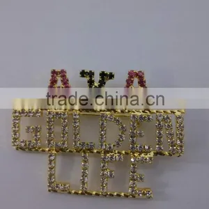 Best Selling Rhinestone Gold AKA Greek Letters Alpha Kap Alpha Golden Life Pin Brooch Jewelry thumbnail-1