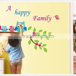 ALFOREVER A Happy Family the Owl on the Tree Sticker,owl Tree Decals thumbnail-2