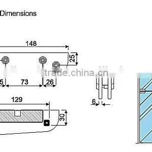 V-500E Hot Sale Glass Door Patch Fitting, Glass Door Clamp for South America Market thumbnail-2