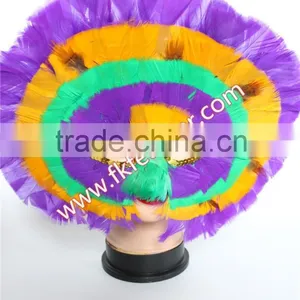Party Supplies Kids Rainbow Turkey Feather Venetian Mask For Sale thumbnail-5