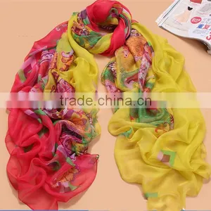 Promotional Latest Design Colorful Silk Chiffon Scarf thumbnail-6