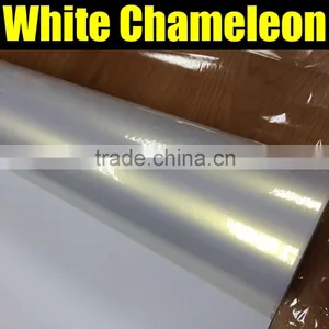 White Pearl Chameleon Sticker for Car Wrapping With Size:1.52*20m/roll thumbnail-1