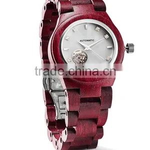 2016 New Womens Wooden Watches Partial Skeleton Watch thumbnail-1