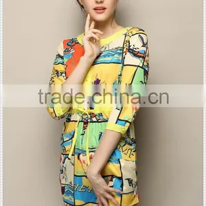 Long Sleeve Aliibaba Dresses Printing Fancy Dresses for Girls thumbnail-5