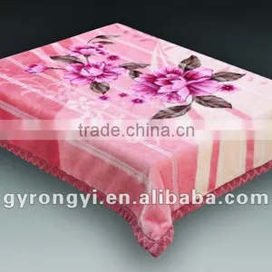 100% Polyester Printed &carved Raschel Blanket With Interweaving thumbnail-1