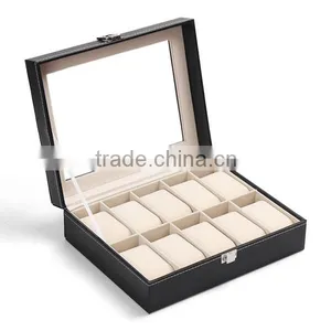 Custom 12 Slot Mens Leather Watch Storage Box thumbnail-2