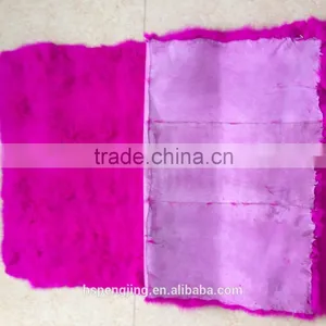 Dyed Hot Pink and White Color Rabbit Fur Plate With Good OEM Service and Customed Size thumbnail-4