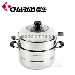 EM Brand New Design Instock OverstockMore Than 28 cm Stainless Steel Steamer/steamer&CXharms Induction Cooking Pot Fabrication thumbnail-1