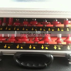 TC-035B 12mm Shank 35PCS Red Colour TCT Router Bit Set In Aluminum Carrying Case Quality Choice thumbnail-5