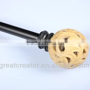 High End Curtain Rods With Decorative Open Work Ball Curtain Finials thumbnail-5
