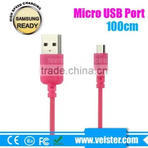 Colorful Flat 1M Micro Usb Data Cable, Micro USB Cable for Samsung Charge thumbnail-2