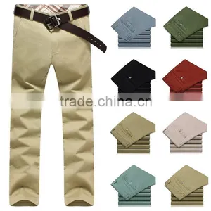 Cotton Trousers Chinos Jeans Pants - Mens Chino Pant, Olive Color, 100% Cotton or Cotton/Spandex thumbnail-3