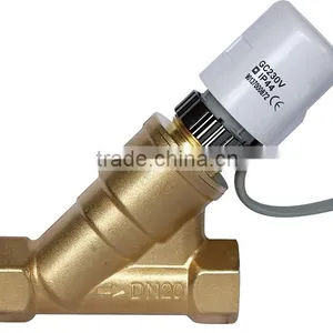 TKFM Two Way HVAC Medium Tempressure Electric Control Forged Brass Ball Valve DN15 DN20 DN25 thumbnail-1