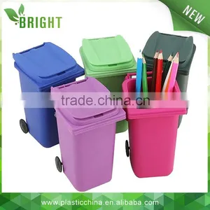 Plastic Mini Desktop Wheelie Bin Desk Tidy thumbnail-1