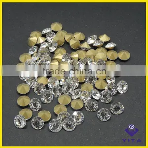 Big Size White Machine Cut Glass Chaton Crystal Point Back Rhinestone for Jewelry thumbnail-4
