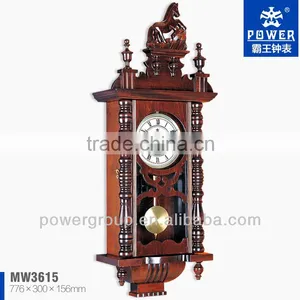 Exquisite Mechanical Wall Clocks With Rotating Pendulm Solid Wood Case Competitive Price MW3615 thumbnail-1