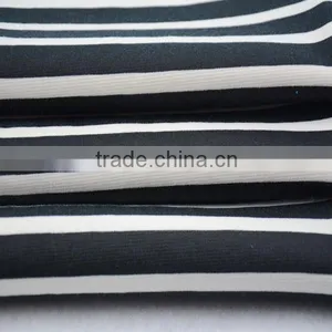 Jiufan Textile Stripe Printed Spun Polyester Spandex Single Jersey Knit Ponte Roma Fabric thumbnail-3