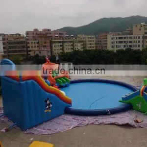 Lanqu Giant Inflatable Fun Pool With Slide thumbnail-2