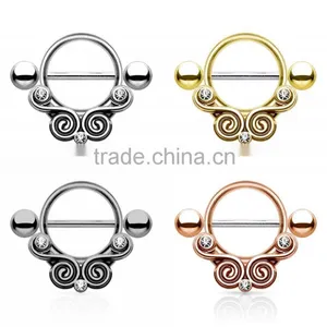 316L Surgical Steel Nipple Shields Rings Body Jewelry thumbnail-1