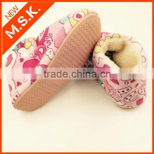 Winter New Fashion Colorful Printed Kids Velvet Slipper Boot thumbnail-3