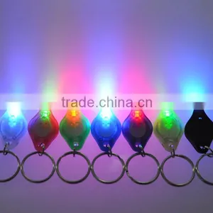 Plastic Multi-Color Light Promotional LED Keychain Light With CR2016 Battery thumbnail-1