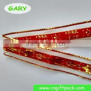 1" Wire Edge Merry Christmas Ribbon Decorating Christmas Wired Ribbon thumbnail-2