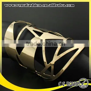 Big Hollow Indian Metal Cuff Bracelet, Liquid Metal Bracelet thumbnail-1