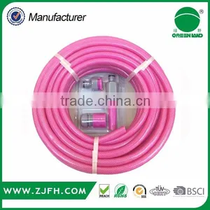 GREENLAND Factory Supply 1/2" 5/8" 3/4" PVC Fiber Reinforced Garden Hose With Nozzle thumbnail-3